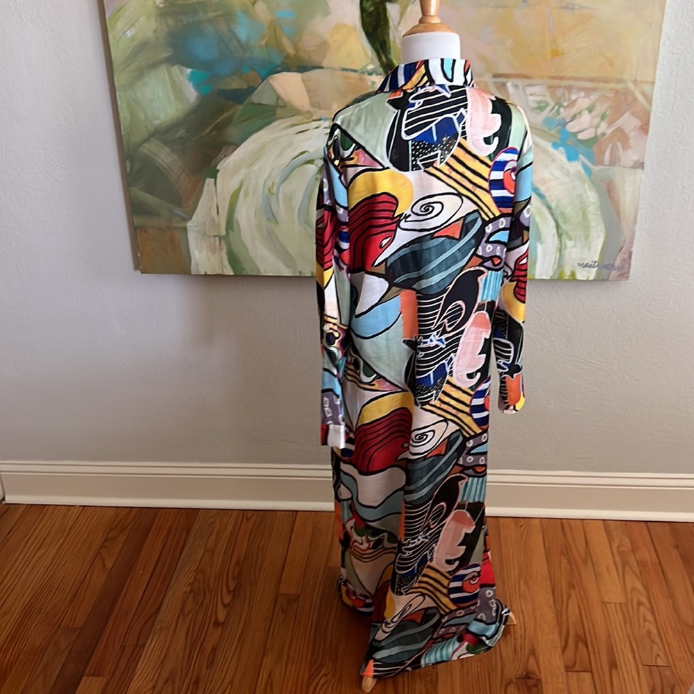 JUST DARVINY French Dress Fiji MD/LG button down shirt dress - Picture 12 of 16